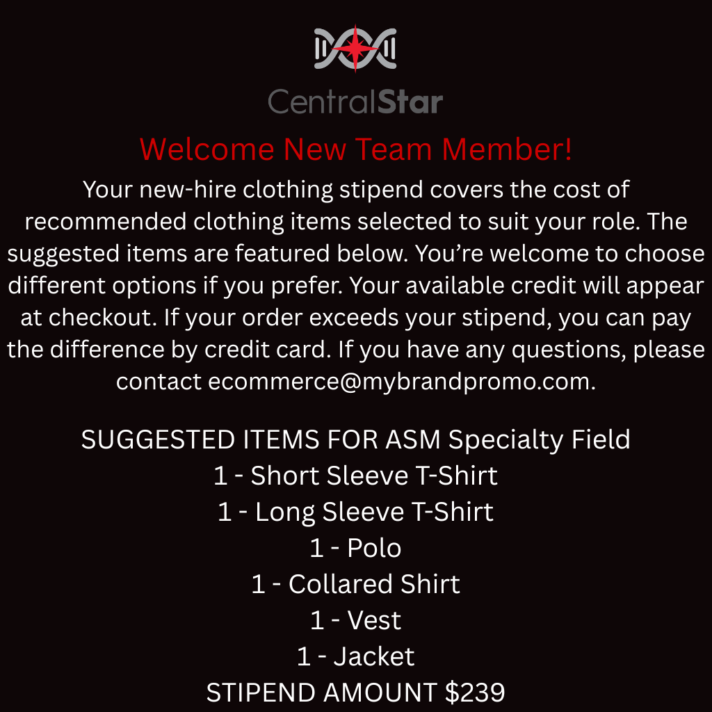 New Hire information for New Hires  ASM/Consultant/Specialty-Field